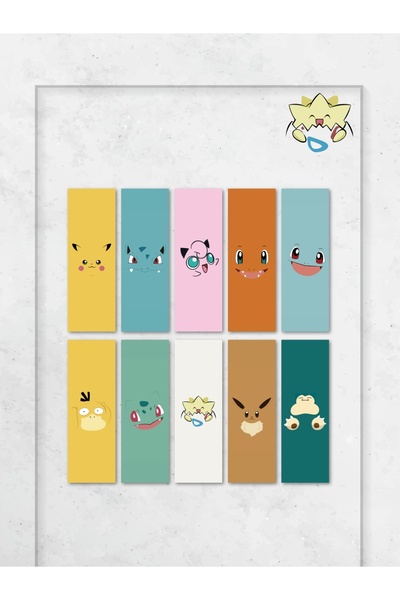 Paytak Moda Çizgi Karakter Anime Karışık Tasarım 10 Adet Kitap Ayraç Seti Pyt...