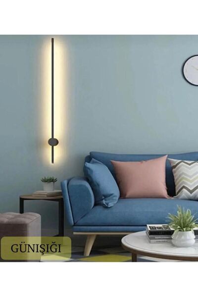 Home Modern Dekoratif Led Duvar Aplik 70 Cm Günışığı Siyah Kasa