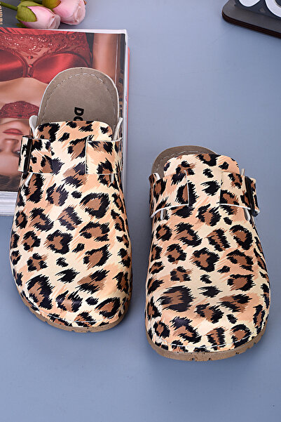 DOGİYE 8106 Leopard Patterned Comfort Slippers