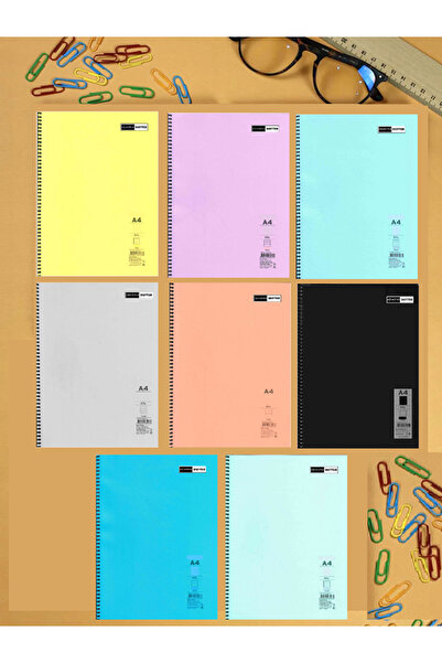 ADASRA Caiet A4 cu spirală, copertă din PP, 96 coli, cu dungi caiete / 8 BUCĂ...