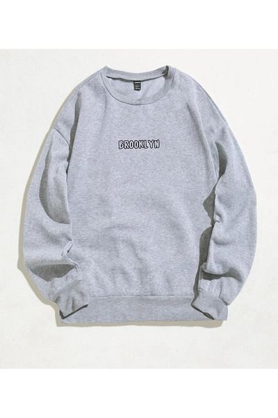 FAVORİST Φούτερ Unisex Brooklyn Slogan Crew Neck