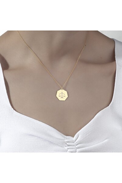 OneSilverGold 925 Ayar Gümüş Adalet Terazisi Plaka Kolye