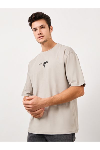 Styli Minimal Print Oversized Pure Cotton T-Shirt