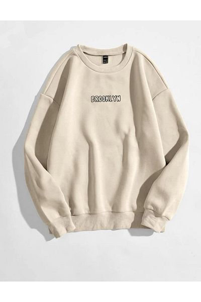 FAVORİST Φούτερ Unisex Brooklyn Slogan Crew Neck