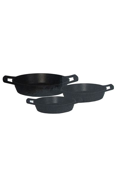 MAAS Diamond 3 Piece Cast Iron Granite Sahan Set 18-20-22 cm Black