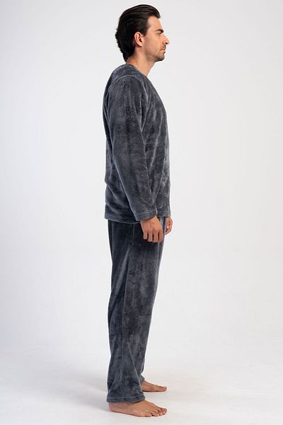 VİENETTA Men's Welsoft Long Sleeve Pajama Set - 403157