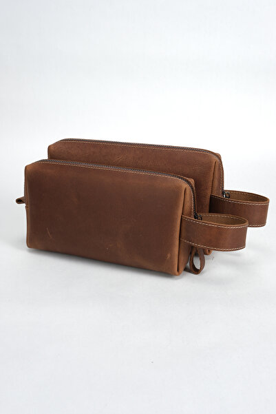 Design Craft Hakiki Deri Unisex El Çantası - Slim Dopp Kit