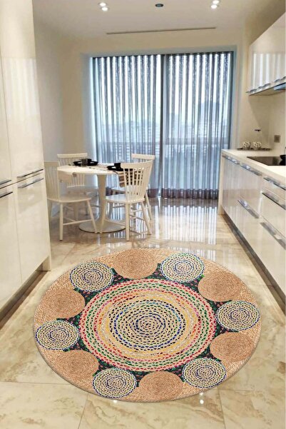 aymira home Home Dekoratifmakinede Yıkanabilen Kaymaz Taban Yuvarlak Mutfak V...