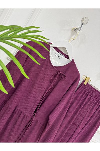 onix Plum İzzinazDouble Set with Kimono