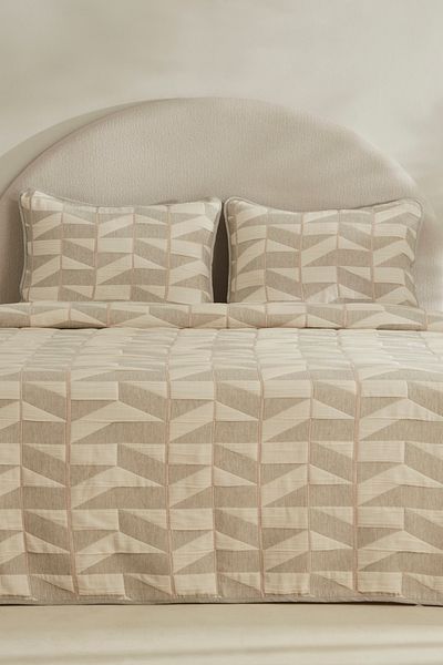 Karaca Home Light Gray Estella Double Bed Cover Set
