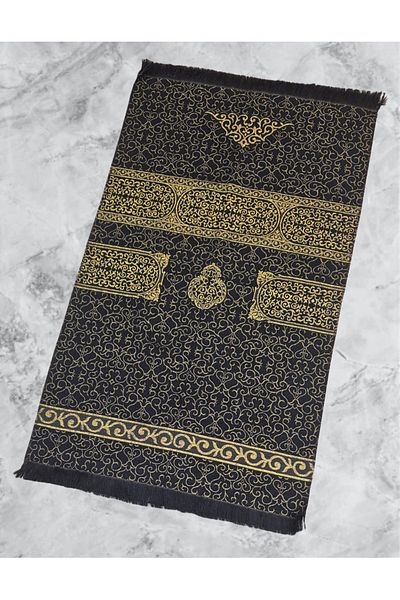 TABASAFE Taffeta Prayer Rug - Fringed Kaaba Cap