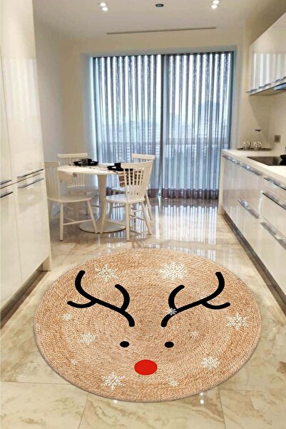aymira home Home Dekoratifmakinede Yıkanabilen Kaymaz Taban Yuvarlak Mutfak V...
