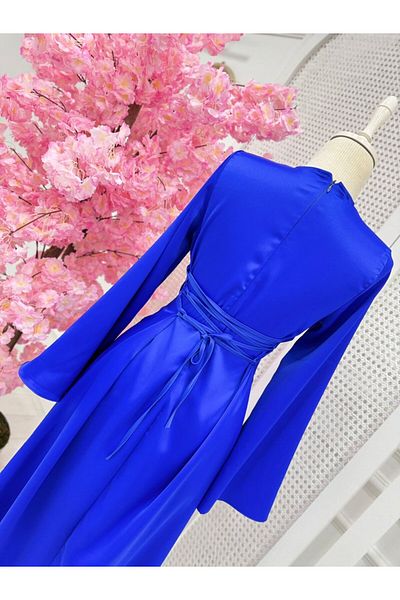 onix Elenora Saks Blue Evening Dress
