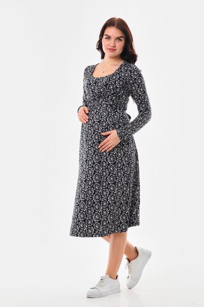 MEGHAN L.A Φόρεμα με μακρυμάνικο σχέδιο μητρότητας με λουλούδια