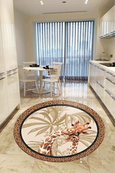 aymira home Home Dekoratifmakinede Yıkanabilen Kaymaz Taban Yuvarlak Mutfak V...