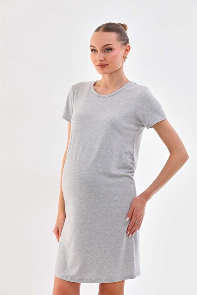 MEGHAN L.A Gray Maternity Nightgown