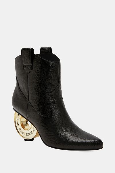 Katy Perry Cizme cu toc pentru femei Horshoee Black Horseshoe