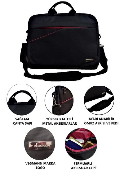 Vegmann Av6900 Black 15.6 Inch Compatible Laptop Computer Briefcase Av6900