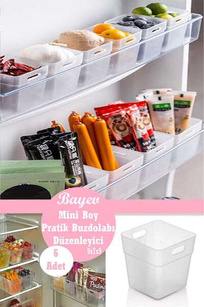 Bayev 6 Adet Mini Kapak Içi Düzenleyici Buzdolabı Organizer Buzdolabı Içi Düz...