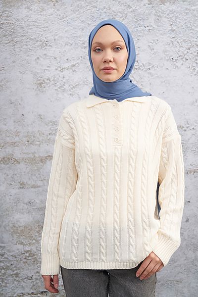 ARMANDA ŞAL JAZZ BUMBAC - ALBASTRU DARK DENIM