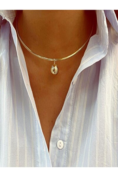 şira sirius Kadın Trend Serenay Top Uçlu Choker Gold Kolye