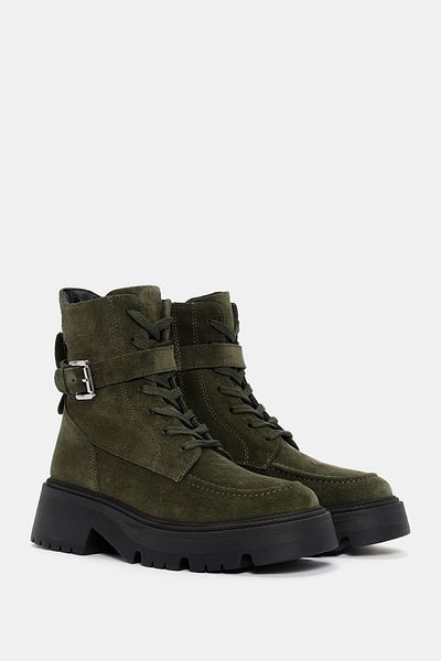 Bestyle Hank Γυναικείες - Χακί Suede Δερμάτινες Μπότες, Πόρπη