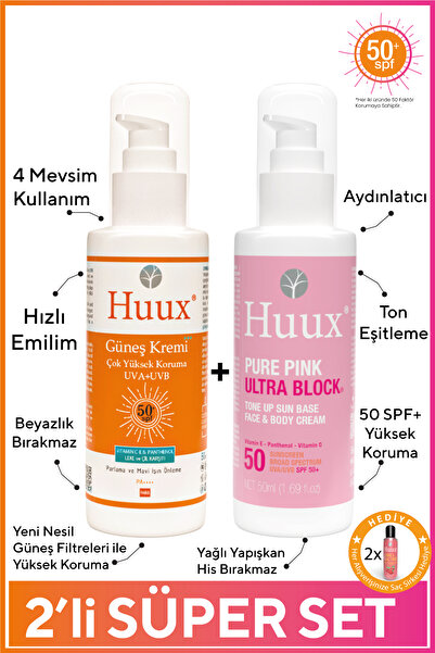 Huux Yeni Nesil Spf50+ Güneş Kremi - Pure Pink Ultra Block Aydınlatıcı Spf50+...