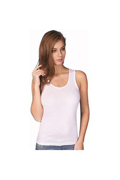 Berrak 2037 Model Femei Tricou cu bretele late cu nervuri - 3 bucăți 100% bumbac