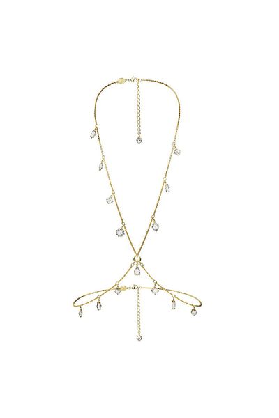 Swarovski 5670555 سلسلة الجسم سواروفسكي ديكستيرا، قطع مختلطة، أبيض، مطلي باللون الذهبي