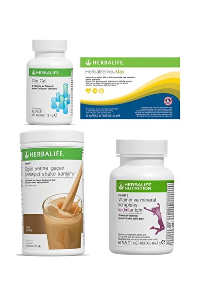 Herbalife Yukarı Kilo Kontrol Kadın Seti Fındık Shake + Xtra-cal + Omega 3 + Bayan Vitamin
