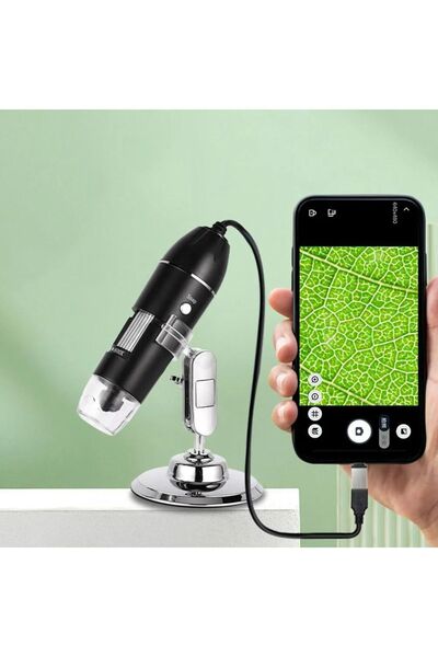 TechTic Dijital Mikroskop 1600x 2Mp Usb 8 Led Çok Amaçlı Tekstil Baskı Cilt Saç Biyolojik Analiz