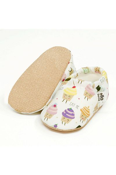 Ella Bonna Cupcake Patterned Baby Booties - Non-Slip Sole, Home Boot Slippers, Nursery Slippers