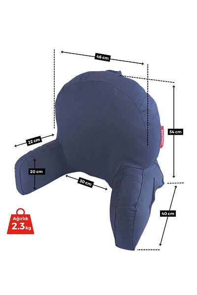 XPERMATE Navy Blue Ergodestek - Back Cushion, Lumbar Pillow and Zippered Sleeves Pillow Post Surgery Tv Pillow