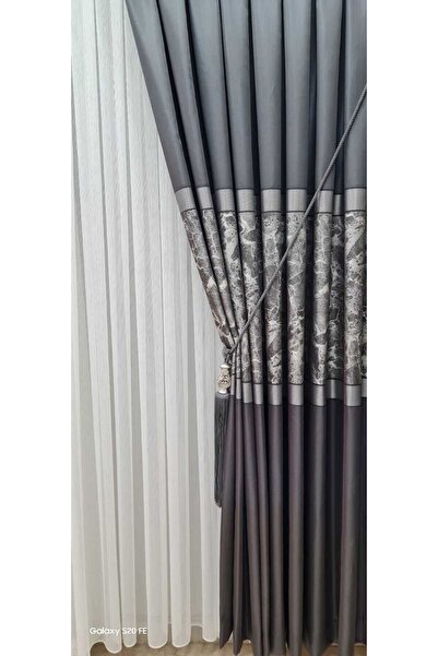 ISSA TEKSTIL Issa Fon Perde Pano Antrasit Gri ((tek Kanat))(sık Pile) En (100...