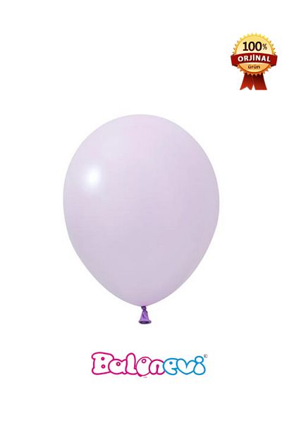 BalonEvi 100 Pieces Lilac Macaron Printed Balloon - 12''