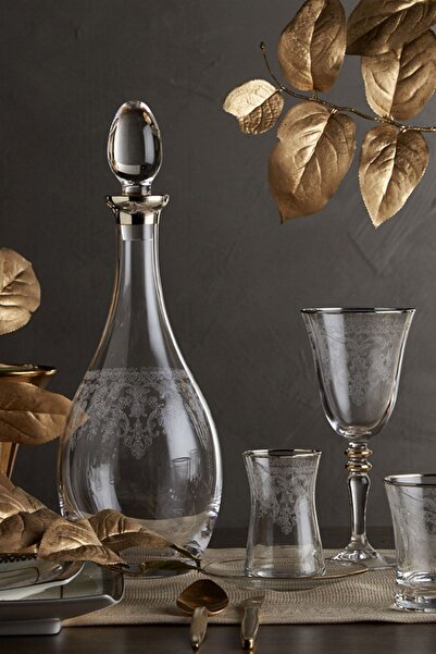 DECOSTYLE Victory Silver 61 Piece Paşabahçe Glass Cup Set for 12 People