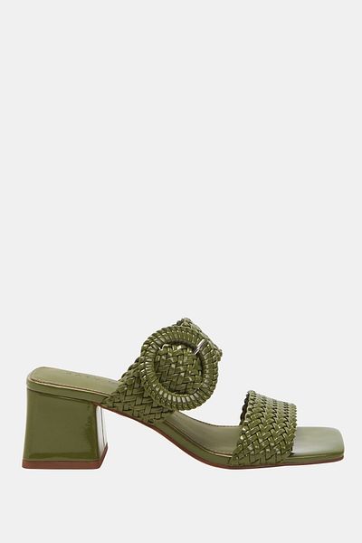 Katy Perry The Gemm Woven Women's Green Heeled Slippers