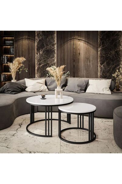 EDMONDA EV AKSESUAR BELLA SİYAH İKİLİ ORTA SEHPA