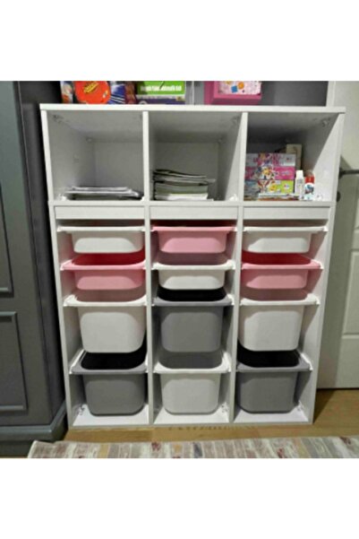 OYUNCAK DOLABI Kitaplıklı Mdf Oyuncak Saklama Düzenleme Dolabı Kit-batu-4