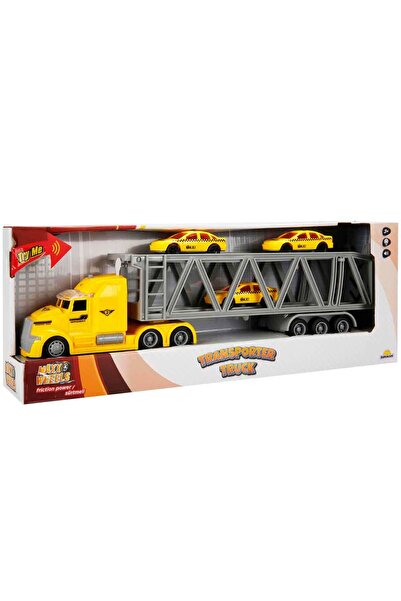 Sunman 1:50 Maxx Wheels Sesli Ve Işıklı Taşıyıcı Tır 23198 Sarı Tır Gri Römork