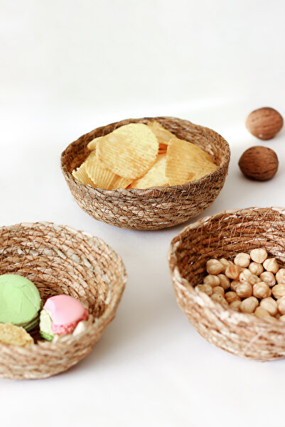 DECHAUS 6'lı Hasır Çerezlik ve Mini Düzenleyici Sepet