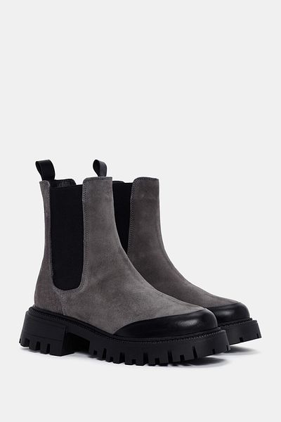 Bestyle Gates Women's Gray Suede Leather Chelsea Boots