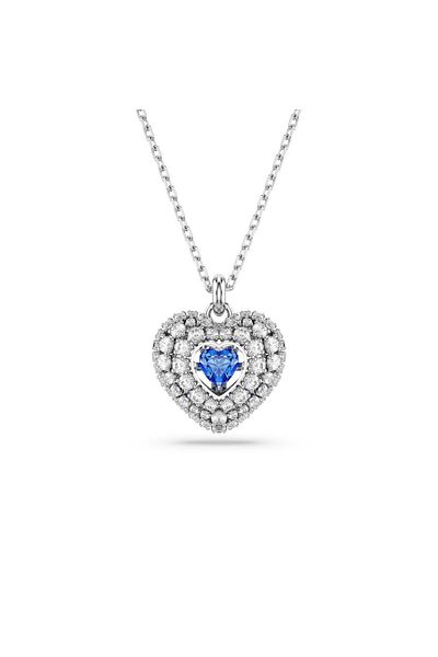 Swarovski 5680403 Swarovski Necklace Hyperbola:Pend Hrt Blu/Rhs
