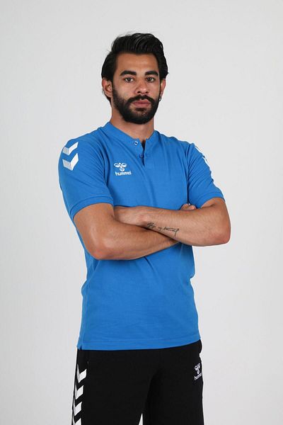 hummel Αθλητικό μπλουζάκι Saks Blue Armin Cotton Baby Collar
