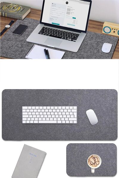 KAŞIKBEY مكتب عمل من اللباد مقاس 40 × 80 سم - وسادة ماوس للتنظيم والألعاب