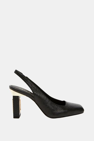 Katy Perry Pantofi negri cu toc scobit pentru femei The Hollow Heel