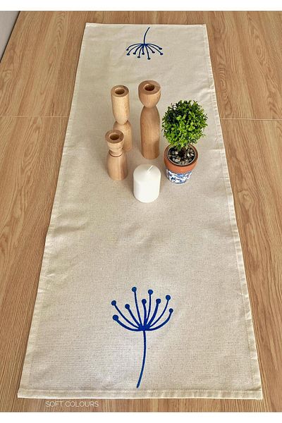 Soft Colours Αυθεντική πέτρα εμπριμέ 100% βαμβάκι Organic Runner 40x140 cm