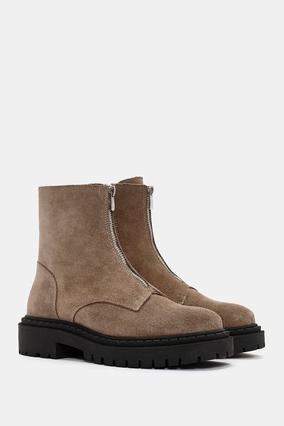 Bestyle Γυναικείες μπότες Ziva - Mink Suede Leather και φερμουάρ