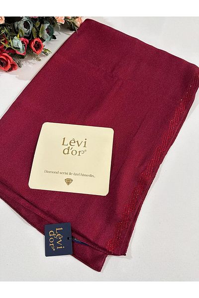 Levidor Claret Red Premium Diamond Stone Shawl - Dxs0308