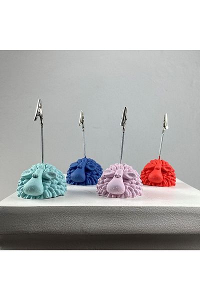 oasis decoration Lamb Note Holder Set of 4 ( Mint - Coral - Gray Blue - Pink Magic)